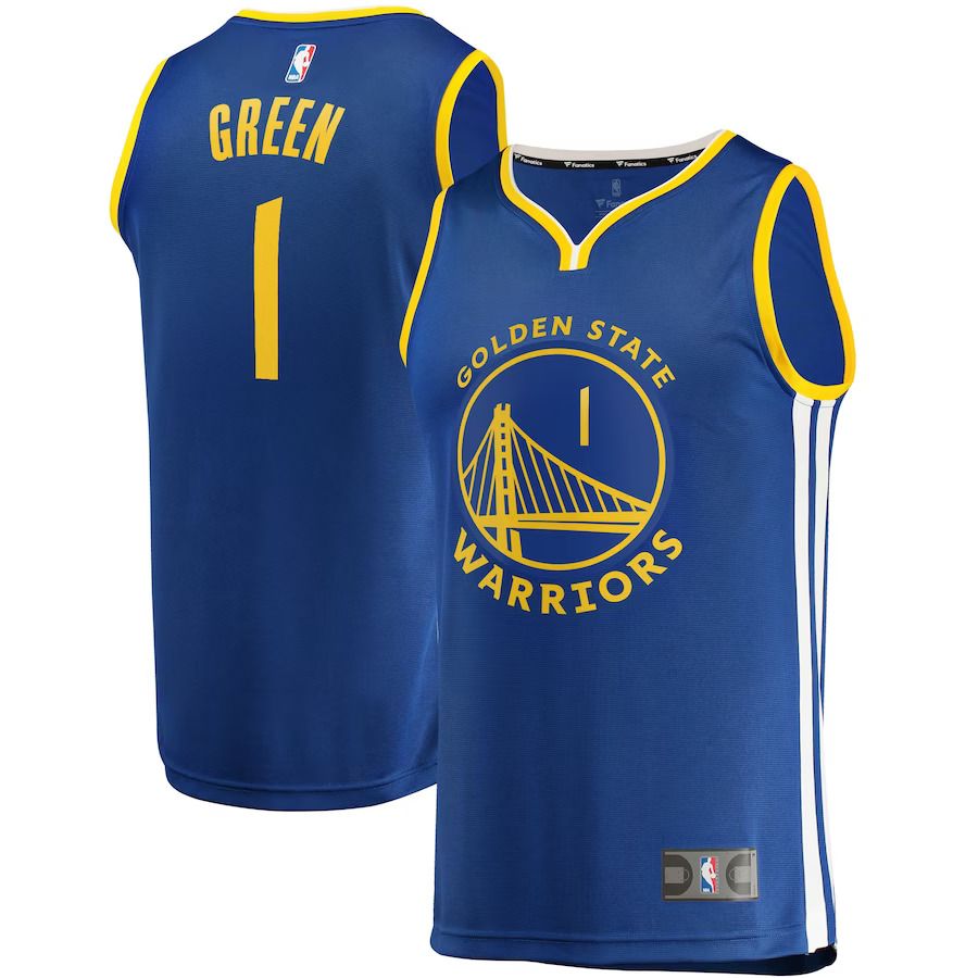 Men Golden State Warriors 1 Draymond Green Fanatics Branded Blue 2022-23 Fast Break Replica Player NBA Jersey